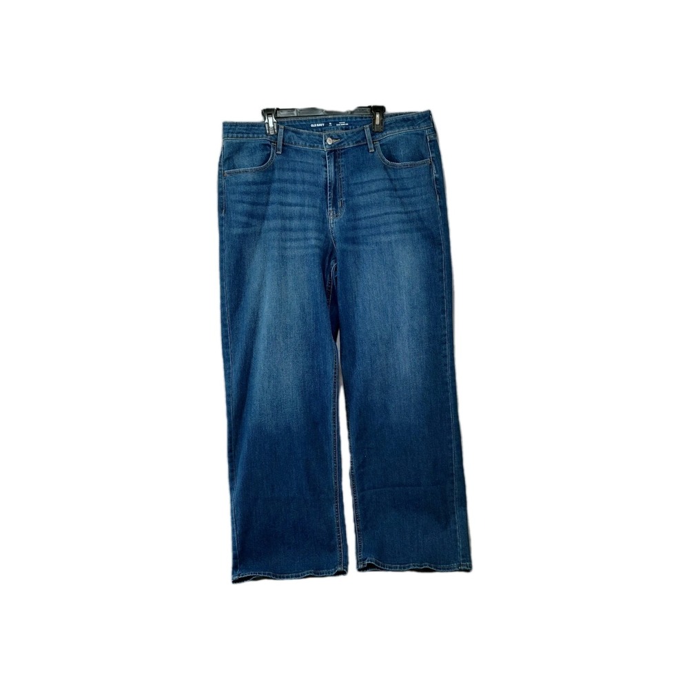 Old Navy Women's Wide Leg Jeans - Dark Blue Denim
